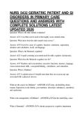 NURS 5432 GERIATRIC PATIENT AND GI DISORDERS IN PRIMARY CARE  QUESTIONS AND ANSWERS WITH COMPLETE SOLUTIONS LATEST UPDATED 2026