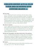 CHES 8TH EDITION ACTUAL EXAM PAPER 2026 QUESTIONS WITH ANSWERS GRADED A&plus;&period;pdf&NewLine;&NewLine;