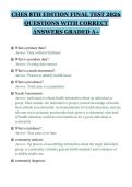 CHES 8TH EDITION FINAL TEST 2026 QUESTIONS WITH CORRECT ANSWERS GRADED A&plus;