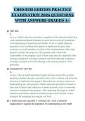 CHES 8TH EDITION PRACTICE EXAMINATION 2026 QUESTIONS WITH ANSWERS GRADED A&plus;
