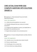 CHES ACTUAL EXAM PAPER 2026 COMPLETE QUESTIONS WITH SOLUTIONS GRADED A