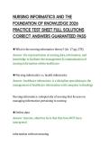 NURSING INFORMATICS AND THE FOUNDATION OF KNOWLEDGE 2026 PRACTICE TEST SHEET FUL