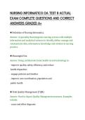NURSING INFORMATICS OA TEST 8 ACTUAL EXAM COMPLETE QUESTIONS AND CORRECT ANSWERS