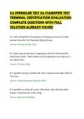 S12 SPRINKLER TEST S13 STANDPIPE TEST&NewLine;TERMINAL CERTIFICATION EVALUATION&NewLine;COMPLETE QUESTIONS WITH FULL&NewLine;SOLUTION ALREADY PASSED&NewLine;