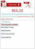Test Bank for "BIOL 230&colon; Developmental Psychology" - Chapters 1&comma; 2&comma; 3&comma; 4&comma; 5&comma; 7&comma; 9&comma; 11&comma; 13&comma; and 15&vert; Questions and Answers &vert; 2026 Update &vert; 100&percnt; Correct&NewLine;