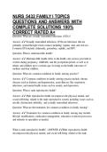 NURS 5432 FAMILY I TOPICS QUESTIONS AND ANSWERS WITH COMPLETE SOLUTIONS 100&percnt; CORRECT RATED A&plus;
