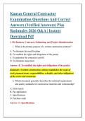 Kansas General Contractor &NewLine;Examination Questions And Correct &NewLine;Answers &lpar;Verified Answers&rpar; Plus &NewLine;Rationales 2026 Q&A &vert; Instant &NewLine;Download Pdf 
