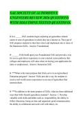 SAE SOCIETY OF AUTOMOTIVE&NewLine;ENGINEERS REVIEW 2026 QUESTIONS&NewLine;WITH SOLUTIONS TESTED QUESTIONS&period;