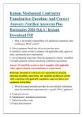 Kansas Mechanical Contractor &NewLine;Examination Questions And Correct &NewLine;Answers &lpar;Verified Answers&rpar; Plus &NewLine;Rationales 2026 Q&A &vert; Instant &NewLine;Download Pdf 