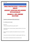 CSMLS PRACTICE EXAM 3 &vert; POPULATION &NewLine;HEALTH &NewLine;2026&sol;2027 &vert; QUESTIONS AND ANSWERS &NewLine;WITH RATIONALES &NewLine;GRADED A&plus; &vert; 100&percnt; VERIFIED &NewLine;SOLUTIONS