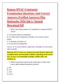 Kansas HVAC Contractor &NewLine;Examination Questions And Correct &NewLine;Answers &lpar;Verified Answers&rpar; Plus &NewLine;Rationales 2026 Q&A &vert; Instant &NewLine;Download Pdf 