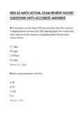 HESI A2 MATH ACTUAL EXAM REVIEW SOLVED QUESTIONS WITH ACCURATE ANSWERS&period;