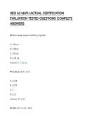 HESI A2 MATH ACTUAL CERTIFICATION EVALUATION TESTED QUESTIONS COMPLETE ANSWERS&period;pdf&NewLine;&NewLine;