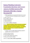 Kansas Plumbing Contractor &NewLine;Examination Questions And Correct &NewLine;Answers &lpar;Verified Answers&rpar; Plus &NewLine;Rationales 2026 Q&A &vert; Instant &NewLine;Download Pdf 