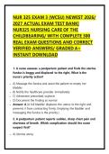 NUR 325 EXAM 3 &lpar;WCSU&rpar; NEWEST 2026&sol; 2027 ACTUAL EXAM TEST BANK&vert; NUR325 NURSING CARE OF THE CHILDBEARING&sol; WITH COMPLETE 300 REAL EXAM QUESTIONS AND CORRECT VERIFIED ANSWERS&sol; GRADED A&plus;  INSTANT DOWNLOAD