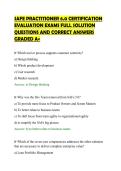 SAFE PRACTITIONER 6&period;0 CERTIFICATION&NewLine;EVALUATION EXAMS FULL SOLUTION&NewLine;QUESTIONS AND CORRECT ANSWERS&NewLine;GRADED A&plus;