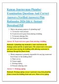 Kansas Journeyman Plumber &NewLine;Examination Questions And Correct &NewLine;Answers &lpar;Verified Answers&rpar; Plus &NewLine;Rationales 2026 Q&A &vert; Instant &NewLine;Download Pdf 