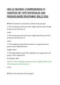HESI A2 READING COMPREHENSION VI QUESTION SET WITH RATIONALES AND PASSAGE