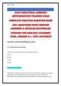 GCAP INDUSTRIAL AMMONIA &NewLine;REFRIGERATION TRAINING EXAM &NewLine;COMPLETE PRACTICE QUESTION BANK &NewLine;250&plus; QUESTIONS WITH VERIFIED &NewLine;ANSWERS & DETAILED RATIONALES &NewLine;UPDATED FOR 2026-2027 ACADEMIC &NewLine;YEAR &vert; GRADED A&plus; &vert; 100&percnt; ACCURATE
