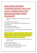 Kansas Master Electrician &NewLine;Examination Questions And Correct &NewLine;Answers &lpar;Verified Answers&rpar; Plus &NewLine;Rationales 2026 Q&A &vert; Instant &NewLine;Download Pdf 
