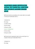 SALESFORCE ADMIN CERTIFICATION&NewLine;ACTUAL TEST PAPER FULL QUESTIONS&NewLine;AND ACCURATE ANSWERS GRADED&NewLine;APLUS