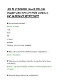 HESI A2 V2 BIOLOGY EXAM II 2026 FULL SOLVED QUESTIONS ANSWERS GENETICS AND INHERITANCE REVIEW SHEET&period;pdf&NewLine;&NewLine;