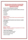 RHIT Data Analysis and Information Technology EXAM 2026&sol;2027 ACTUAL QUESTIONS AND 100&percnt; CORRECT ANSWERS WITH RATIONS 