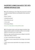 SALESFORCE ADMIN EXAM MOCK TEST WITH&NewLine;ANSWER RATIONALES 2026