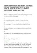 HESI CAT EXAM TEST 2026 SCRIPT COMPLETE SOLVED QUESTIONS PRACTICE REVISION PACK EXPERT REVIEW 350 ITEMS&period;pdf&NewLine;&NewLine;
