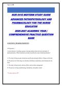 NUR 641E MIDTERM STUDY GUIDE &NewLine;ADVANCED PATHOPHYSIOLOGY AND &NewLine;PHARMACOLOGY FOR THE NURSE &NewLine;EDUCATOR &NewLine;2026-2027 ACADEMIC YEAR &vert; &NewLine;COMPREHENSIVE PRACTICE QUESTION &NewLine;BANK &NewLine;