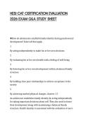 HESI CAT CERTIFICATION EVALUATION 2026 EXAM Q