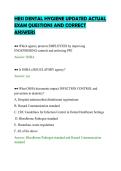 HESI DENTAL HYGIENE UPDATED ACTUAL EXAM QUESTIONS AND CORRECT ANSWERS&period;