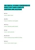 HESI DENTAL HYGIENE COMPREHENSIVE EXAM STUDY GUIDE COMPLETE QUESTIONS AND SOLUTIONS&period;pdf&NewLine;&NewLine;