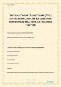 TACTICAL COMBAT CASUALTY CARE &lpar;TCCC&rpar; ACTUAL EXAM COMPLETE 300 QUESTIONS WITH DETAILED SOLUTIONS JUST RELEASED THIS YEAR&period;pdf is a comprehensive study resource designed to help candidates prepare for Tactical Combat Casualty Care &lpar;TCCC&rpar; training and assessm
