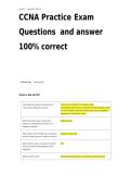 CCNA Practice Exam Questions  and answer 100&percnt; correct