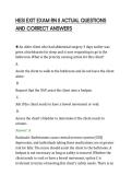HESI EXIT EXAM RN II ACTUAL QUESTIONS AND CORRECT ANSWERS