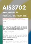AIS3702 Assignment 5 &lbrace;COMPLETE ANSWERS&rcub; Due Date&colon; 31 July 2027