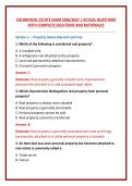 COLIBRI REAL ESTATE EXAM 2026&sol;2027 &vert; ACTUAL QUESTIONS WITH COMPLETE SOLUTIONS AND RATIONALES