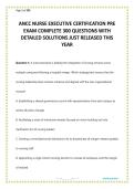 ANCC NURSE EXECUTIVE CERTIFICATION PRE EXAM COMPLETE 300 QUESTIONS WITH DETAILED SOLUTIONS JUST RELEASED THIS YEAR&period;pdf is a comprehensive study resource designed to help nursing professionals prepare for the ANCC Nurse Executive Certification examination&period;