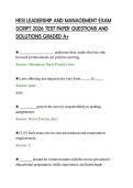 HESI LEADERSHIP AND MANAGEMENT EXAM SCRIPT 2026 TEST PAPER QUESTIONS AND SOLUTIONS GRADED A&period;pdf&NewLine;&NewLine;