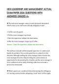 HESI LEADERSHIP AND MANAGEMENT ACTUAL EXAM PAPER 2026 QUESTIONS WITH ANSWERS GRADED A&period;pdf&NewLine;&NewLine;