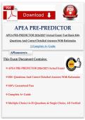 APEA PRE-PREDICTOR 2025&sol;2026 &lpar;Actual Exam&rpar; Test Bank 850&plus; Questions And Correct Detailed Answers With Rationales &vert;&vert;Complete A&plus; Guide 