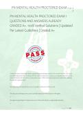 PN MENTAL HEALTH PROCTORED EXAM 1 &NewLine;QUESTIONS AND ANSWERS ALREADY &NewLine;GRADED A&plus;&period; 100&percnt; Verified Solutions &vert; Updated &NewLine;Per Latest Guidelines &vert; Graded A&plus; 
