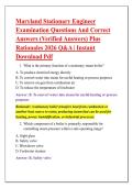 Maryland Stationary Engineer &NewLine;Examination Questions And Correct &NewLine;Answers &lpar;Verified Answers&rpar; Plus &NewLine;Rationales 2026 Q&A &vert; Instant &NewLine;Download Pdf 