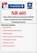 NR 603 Week 4 APEA Predictor Exam Study Guide &lpar;2026&sol;2027 Update&rpar; &vert; Questions & Answers With Rationales &ndash; Chamberlain University