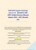WGU D570 Cognitive Psychology study set 12&vert; Questions with 100&percnt; Verified Answers &vert;Newest Update 2026 &ndash; 2027 &lpar;Graded A&plus;&rpar;&NewLine;&NewLine;&NewLine;&NewLine;