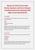 Deputy Fire Chief Practice Exam Practice Questions and Correct Answers &lpar;Verified Answers&rpar; Plus Rationale 2026 Q&A&vert; Instant Download Pdf