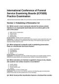 International Conference of Funeral Service Examining Boards &lpar;ICFSEB&rpar; Practice Examination&period;&NewLine;&NewLine;