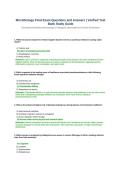 Microbiology Final Exam Questions and Answers Verified Test Bank Study Guide&period;