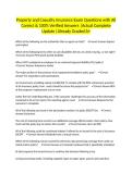 Property and Casualty Insurance Exam Questions with All Correct & 100&percnt; Verified Answers &vert;Actual Complete Update &vert;Already Graded A&plus;